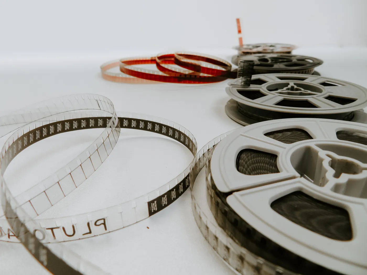 8mm and Super 8 home-movie reels with loose film